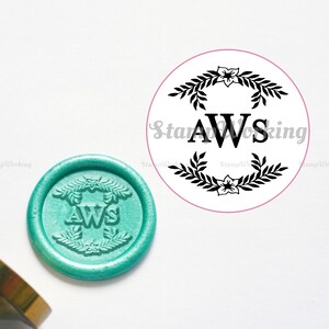 Monogramm Wachssiegel Stempel - Floral Blätter Siegel stempel - Personalisiertes Wachssiegel Set - Personalisiertes Wachssiegel Set