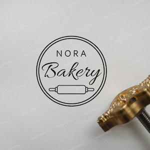 Sello de hierro de marca personalizada - Sello de hierro de panadería y marca de nombre personalizado - Sello de alimentos personalizado - Hierro de marca para pastel de pan de panadería
