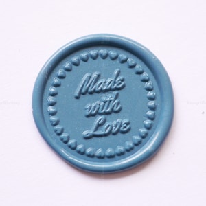 Made with Love Wax Seal Stamp - Custom Text Sealing Wax Stamp - Handmade Package Sealing Stamp Set - Food Pack Wax Seal - Wax Seal Stamp Kit