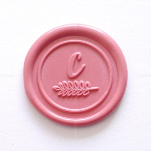 Tampon de cire initial personnalisé - Timbre de cire de feuille tropicale - Tampon de scellement de cire initial personnalisé - Kit de timbre de sceau de cire - Tampon de cire personnalisé
