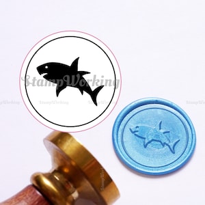 Sello de cera de tiburón - Sello de cera de sellado de animales oceánicos - Sello de cera de decoración de paquetes - Sello de cera náutico - Sello de cera de envoltura de regalo Sello de cera