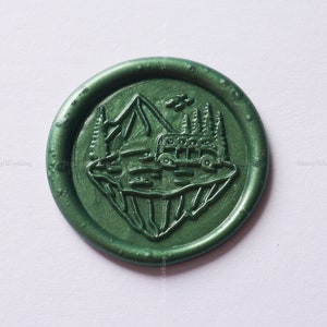 Bus Mountain Wax Seal Stamp - Tree Sealing Wax Stamp - Custom Wax Seal Stamp - Gift Package Wax Seal Stamp kit