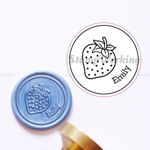 Fraise personnalisé avec tampon de cire à cacheter - Tampon de cire pour nom personnalisé - Tampon de cire pour nom - Kit de tampons de cire pour nom - Tampon nominatif personnalisé
