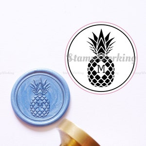 Aangepaste initiaal met Ananas Wax Seal Stempel - Persoonlijke Initial Wax Stamp - Sealing Wax Stamp Kit - Uitnodiging Wax Seal - Fruit Wax Seal