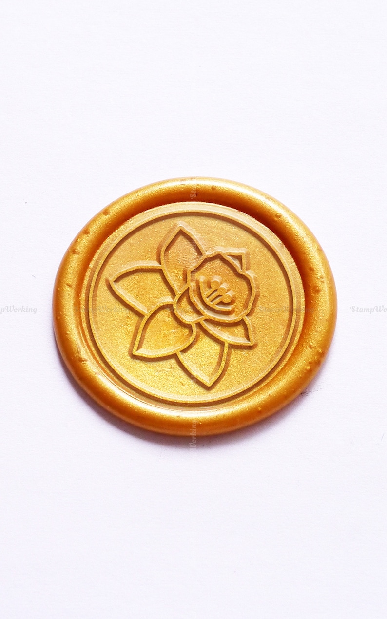 UNIQOOO Magnolia Flowers Wax Seal Stamp - Floral Sealing Wax Stamp