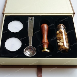 Wax Seal Stamp Box - Aangepaste Wax Seal Stamp Kit - Gepersonaliseerde Sealing Wax Stamp - Bruiloft Uitnodiging Wax Seal - Gift Pack Wax Seal Stamp