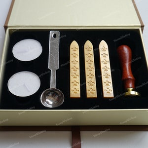 Wax Seal Stamp Set - Personalized Sealing Wax Stamp - Custom Wax Seal Stamp Kit - Wedding Invitation Wax Seal - Package Sealing Stamp