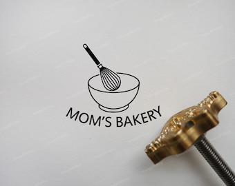 Custom Bakery Branding Iron Stamp - Custom Monogram Branding Iron Stamp - Whisk and Bowl - Branding Iron for Bakery Bread Cake