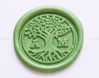 Life Tree Sealing Wax Stamp - Personalized Initial Wax Seal Stamp - Tree of Life Initial Wax Seal - Invitation Wax Stamp - Wedding Wax Seal