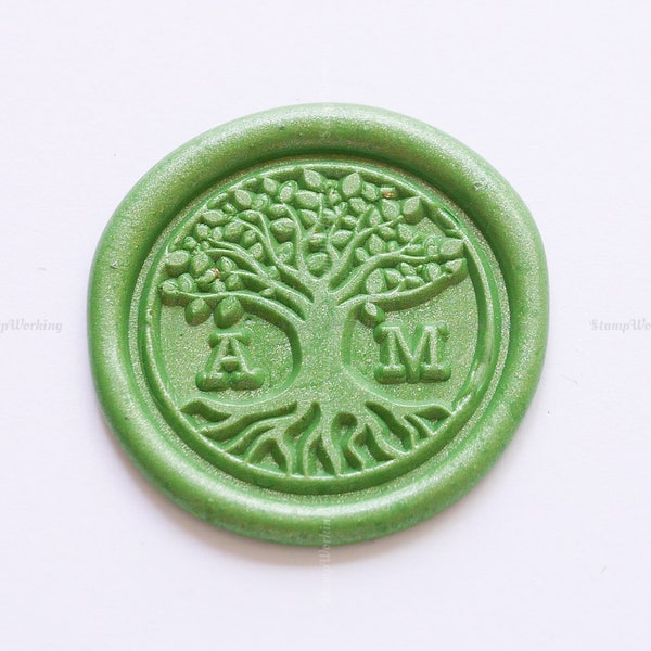 Life Tree Sealing Wax Stamp - Personalized Initial Wax Seal Stamp - Tree of Life Initial Wax Seal - Invitation Wax Stamp - Wedding Wax Seal