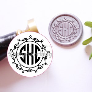 gepersonaliseerde monogram wax seal stempel - mandala bloemen afdichting wax stempel - initialen sealing stempel - wax seal kit - aangepaste wax seal stempel