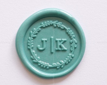 Custom Intial with Leaves Wax Seal Stamp - Personalized Wax Stamp Kit - Wedding Wax Seal Stamp - Invite Wax Seals Stamp - Custom Seal Stamp