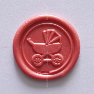 Timbre de sceau de cire de poussette de bébé - Timbre de cire à cacheter d'anniversaire de bébé - Sceau de cire de paquet d'anniversaire - Timbre de cire de cadeau - Timbre de chocolat de dessus de gâteau