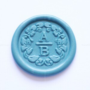 Timbre de sceau de cire personnalisé avec feuilles - Tampon de cire personnalisé - Kit de timbre de sceau de cire de mariage - Invite Wax Seals Stamp - Tampon de sceau personnalisé