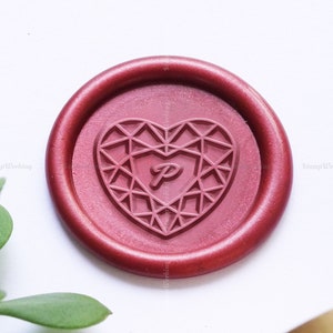 Diamant Herz mit InitialEn Wachssiegel Stempel - Single Letter Wax Seal Stempel - Initial Wax Seal Stempel - Wax Seal Stempel Kit - Mädchen Wachssiegel Stempel