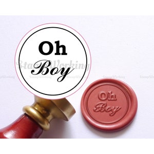Oh Boy Wachssiegel - Baby Shower Siegelstempel - Baby Shower Einladung Wachssiegel - Paket Dekoration Wachsstempel - Geschenkpaket Stempel