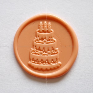 Selo de cera para bolo de aniversário - Selo de cera para selar feliz aniversário - Selo de cera para pacote de bolo de aniversário - Selo de cera para topper de bolo - Selo de cera para bolo de aniversário