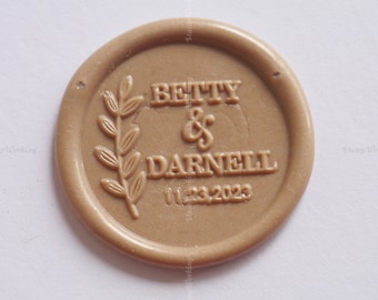 Custom Wedding Invitation Wax Seal - Wedding Invitation Sealing Stamp - Name Sealing Stamp - Date Wax Seal Kit - Wedding Wax Sealing Stamp