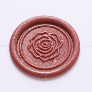 Sello de sello de cera de rosa - Sello de sellado de cera de rosa - Kit de sello de cera de flores - Sello de sellado de cera de paquete de caja de regalo - Sello de sellado de cera de flores