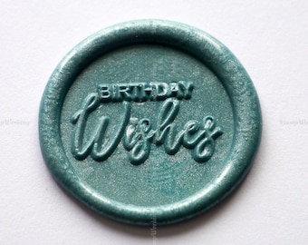 Happy Birthday Wish Wax Seal Stamp -  Birthday Wishes Sealing Wax Stamp - Birthday Gift Package Wax Sealing Stamp - Cake Topper Mold