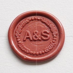 Intial personnalisé avec timbre de cire de couronne de fleurs - Kit de timbre de cire personnalisé - Timbre de cire de mariage - Timbre de sceau de cire invité - Timbre de sceau de cire personnalisé