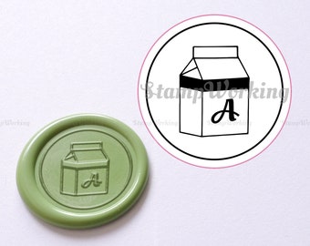 Custom Initial with Milk Wax Seal Stamp - Gift Sealing Wax Stamp - Food Wax Stamp Kit - Initial Sealing Stamp - Package Decoration Stamp