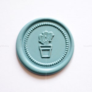 Sello de cera de sellado de cactus - Kit de sello de sello de cera de cactus - Kit de sello de cera personalizado - Sellado de cera de sobre de carta - Sello de sellos de cera de paquete