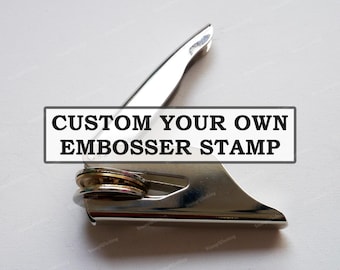 Custom Paper Embosser Stamp - Personalized Embossing Stamp - Make Your Own Design Embosser Stamp - Embosser for Wedding Library and Package