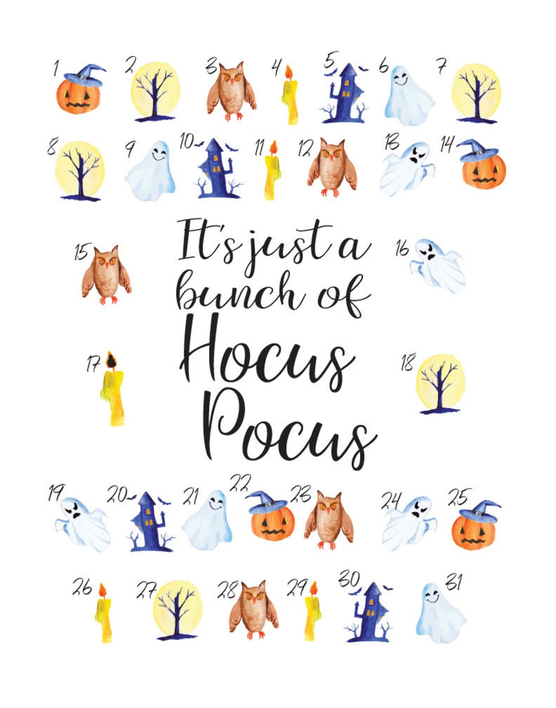 Halloween Advent Calendar dcr supply Etsy