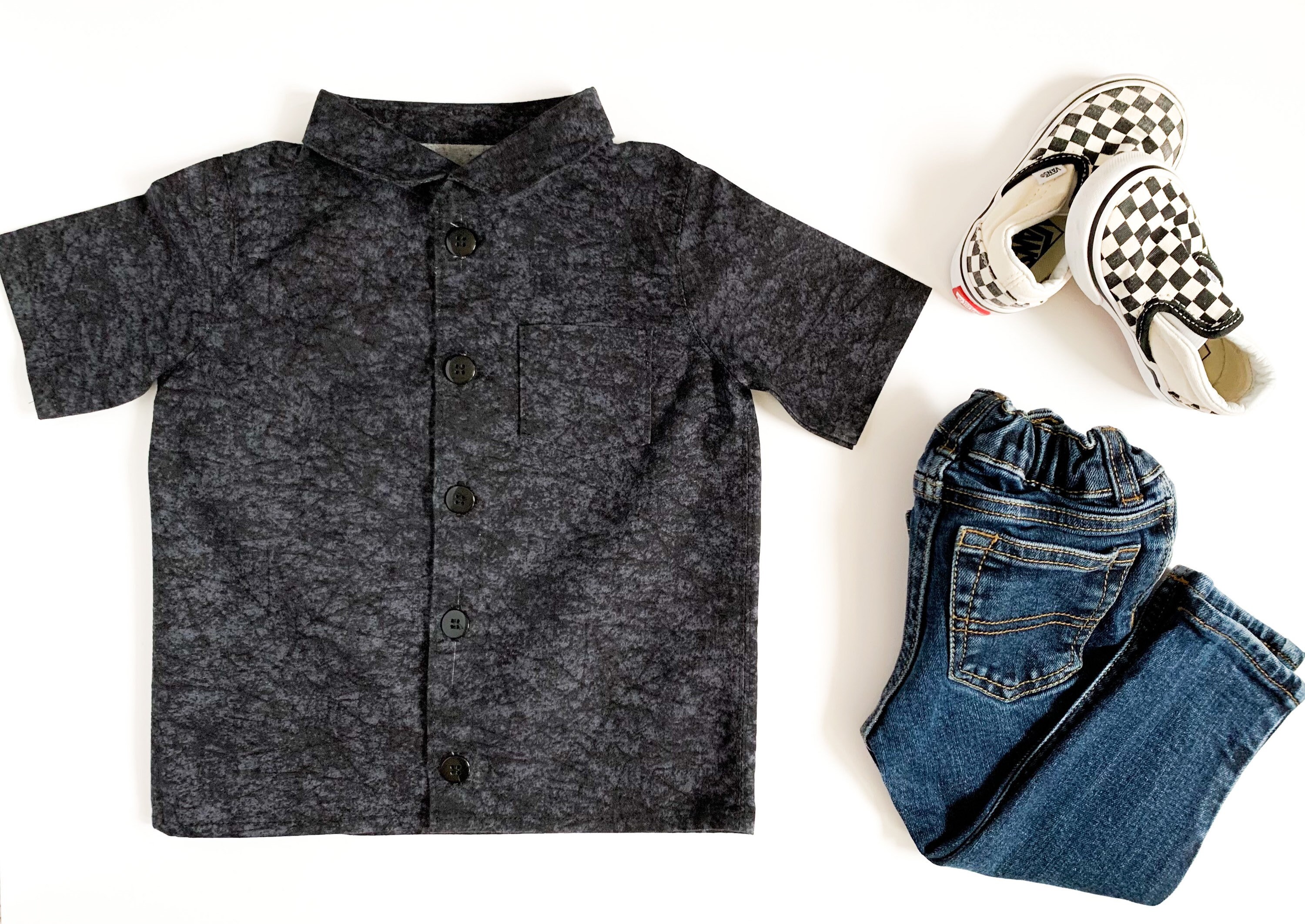 Baby Toddler Boys black dress shirt button up collar shirt Etsy