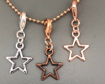 Star, asterisk, star, charms, pendant, charm bracelet, chain, love friendship, wedding, vintage, boho,