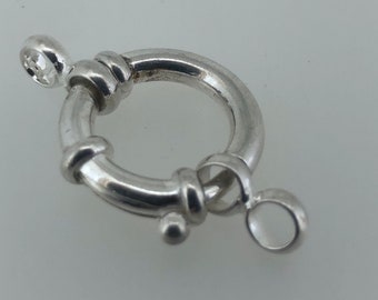 Anello a molla 21 mm, argento massiccio 925, chiusura a catena, chiusura ad anello, crea gioielli...