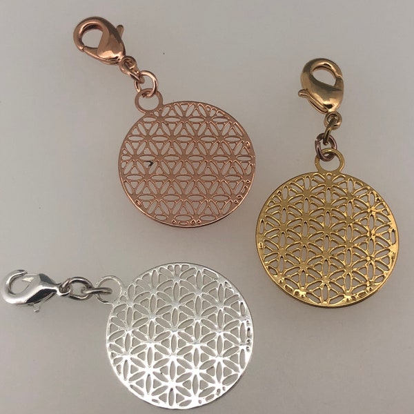 Blume des Lebens, Flower of Life, Charm, Anhänger, Esoterik, Symbol der Schöpfung, Bettelarmband, Kette;