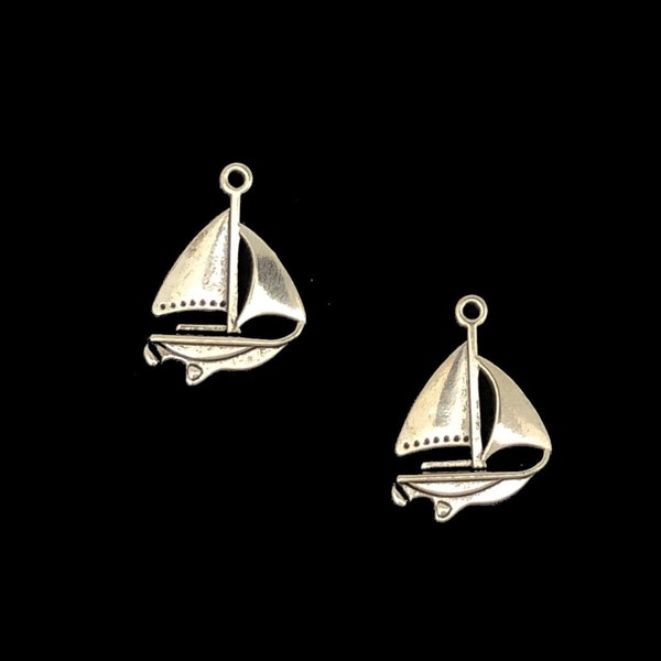 Schiff, 20 Stück, Segelschiff, Jolle, DIY; Charms, Anhänger, Schmuck, basteln...