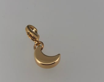 Small, simple gold-plated moon, pendant, charm bracelet, chain, charm, boho, vintage;