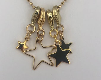 Various stars, asterisks, gold plated, pendant chain, charm bracelet, chain, charm, boho, vintage;