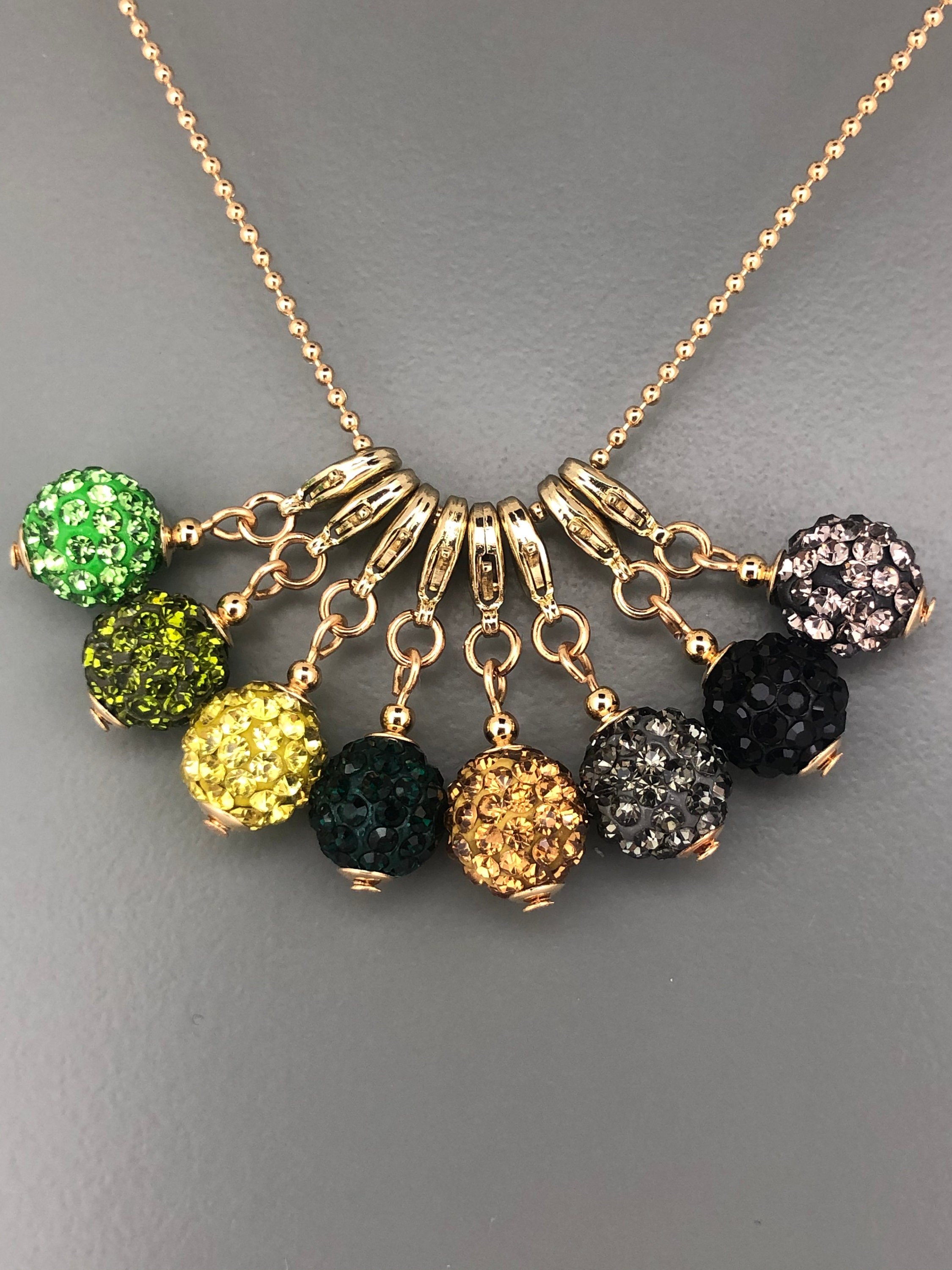 Vintage 14k Yellow Gold Satin & Shiny Ball Necklace - 24