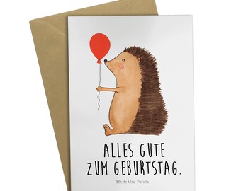 Greeting card Hedgehog with balloon - hand drawn, invitation card, Happy Birthday, gift ideas, animal lover, wedding card, birthday card,