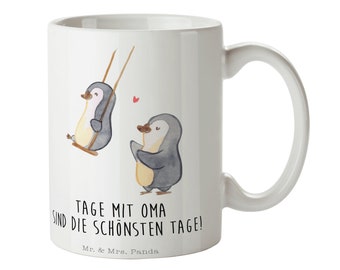 Tasse Pinguin Oma schaukeln - Geschenk, Tee, Kaffeebecher, Lieblingsoma, Papa, Bruder, beste Oma, Schwester, Muttertag, Becher,