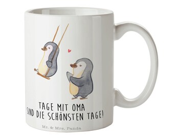 Tasse Pinguin Oma schaukeln - Geschenk, Kaffeebecher, Papa, Bruder, Kaffeetasse, Lieblingsoma, Büro, beste Oma, Becher, Schwester,