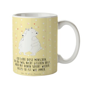 Mr. & Mrs. Panda Tasse Pinguin umarmend - Gelb - Geschenk, Teebecher, Tasse  Motive, Umarmung, Keramik