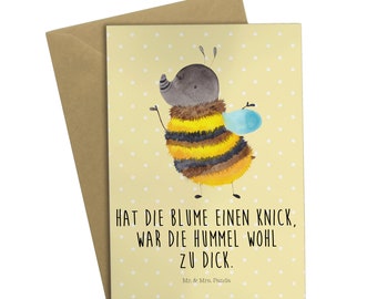 Grußkarte Hummel flauschig - Geschenk, lustige Sprüche, Geburtstagskarte, Hochzeitskarte, Tiere, gute Laune, süße Tiermotive, Klappkarte,