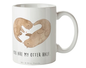 Tasse Otter Herz - Geschenk, Kaffeetasse, Becher, Büro, Seeotter, Hochzeitstag, Tee, Fischotter, Frühstück, Kaffeebecher