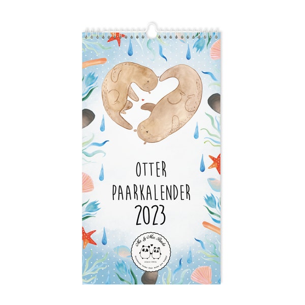 Partnerkalender 2023 Otter Collection - Geschenk, Seeotter, Wandkalender, Kalender für zwei, Jahreskalender, Kalender für Paare,