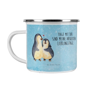 Mr. & Mrs. Panda Tasse Pinguin umarmend - Gelb - Geschenk, Teebecher, Tasse  Motive, Umarmung, Keramik