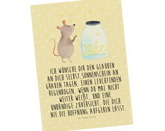 Postkarte Maus Sterne - Geschenk, Tiere, Geschenkkarte, lustige Sprüche, Einladung, Taufgeschenk, gute Laune, süße Tiermotive, Hoffnung,