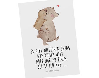 Postcard Papa Bear - pops, invitation card, Mother's Day, gift card, present, Family, brother, birthday, dad, family, paper, Dad, daddy,