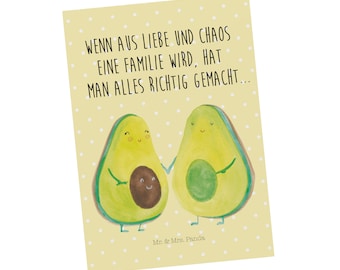 Postkarte Avocado Pärchen - Geschenk, Liebe, Geburt, Veggie, Familie, Grußkarte, Avocados, Vegan, Geschenkkarte, Ansichtskarte, Gesund,