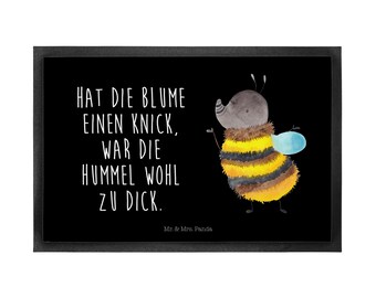 40 x 60 Fußmatte Hummel flauschig - Geschenk, Vorleger, süße Tiermotive, Blume, Natur, gute Laune, Schmutzfangmatte, Fußabtreter, lustige