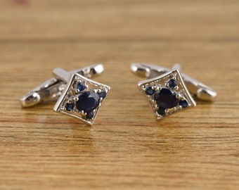Accesorios de boda para hombre mensgift Accesorios Gemelos Esmalte Azul Ian Flaherty